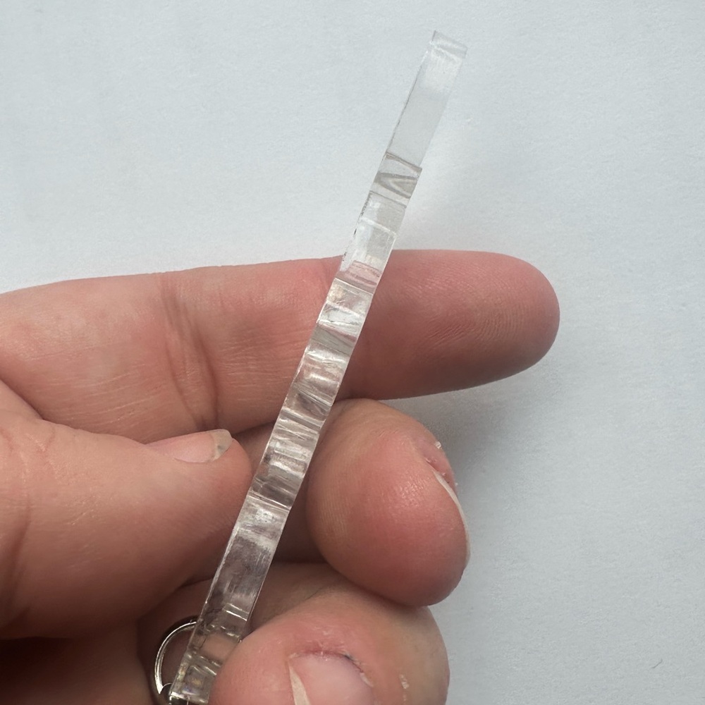 Coach Poppy Clear Script Tag Keychain - Picture 5 of 13